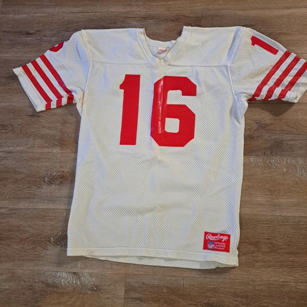 Rawlings Officially Licensed Product White Red NFL Football Jersey Adult Large